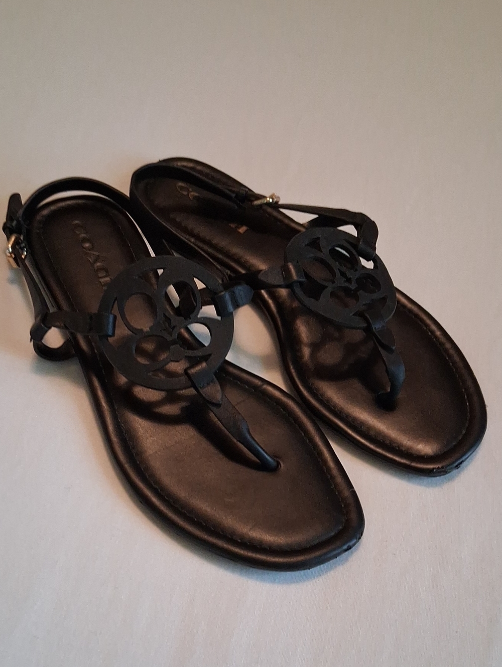 Coach Black Monogram Summer Sandals sz. 8½ Flats
